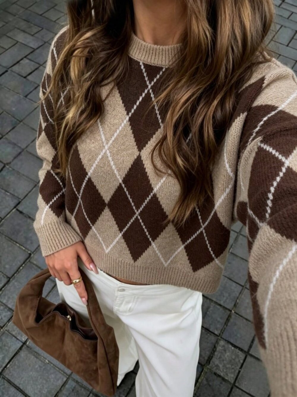 Coffee Brown Casual Women's Loose Round Neck Drop Sleeve Pullovers